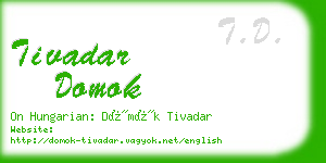 tivadar domok business card